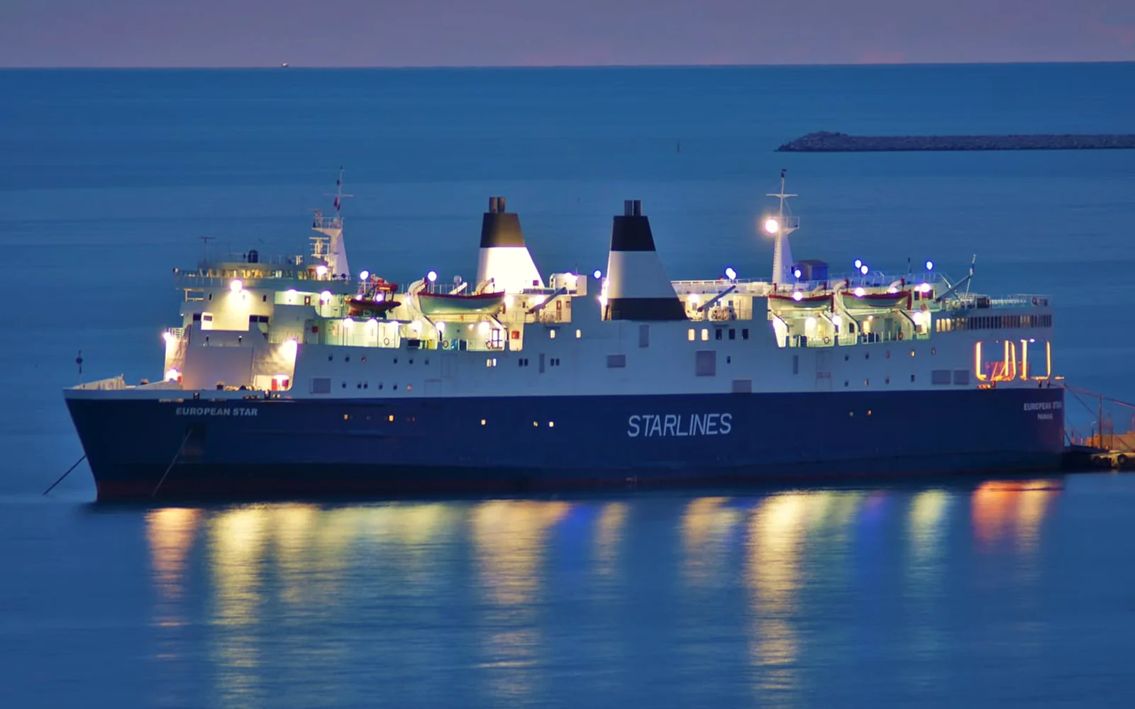 Sea Med Trading vessel at night from supplied fleet photography